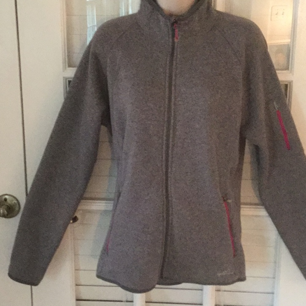 EDDIE BAUER KNIT JACKET FLEECE INSIDE LIKE NEW